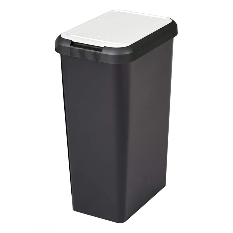 Tontarelli Touch & Lift Black / White Dustbin 10 ltr #8104307