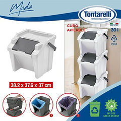 Tontarelli Moda stackable waste bin 30L with handle #8104649