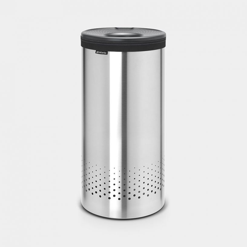 Brabantia Laundry Bin with Plastic Lid 35 Ltr Matt Steel #103469
