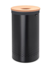Brabantia Laundry Bin Cork Lid 60 Ltr - Matt Black #120022