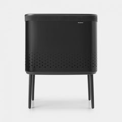 Brabantia Bo Laundry Bin, 60Ltr. Plastic Lid, Matt Black #200526
