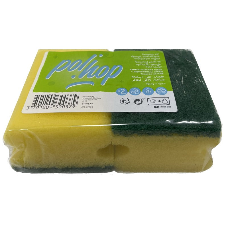 2-SCOURING PADS ON SYNTHETIC SPONGE (930037)