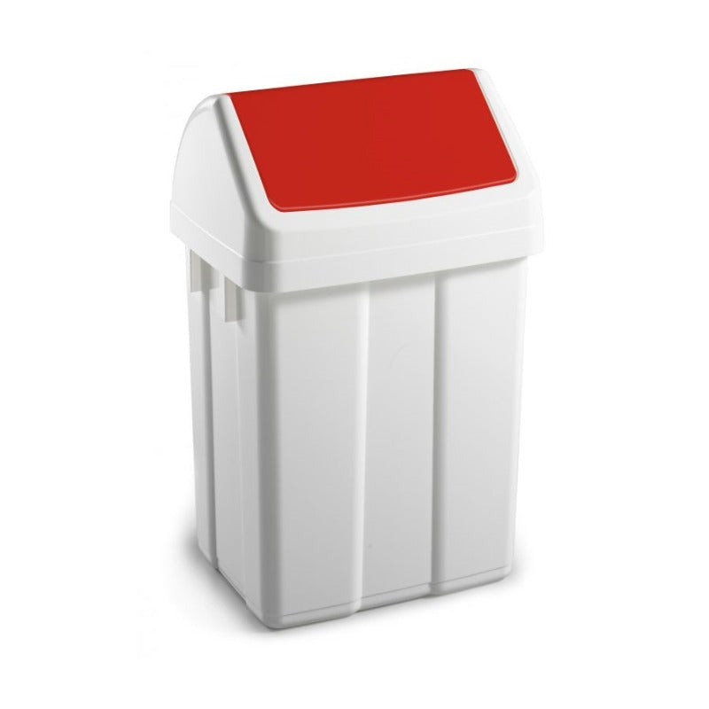 BIN WITH SWING RED LID 12L (TT 5221)